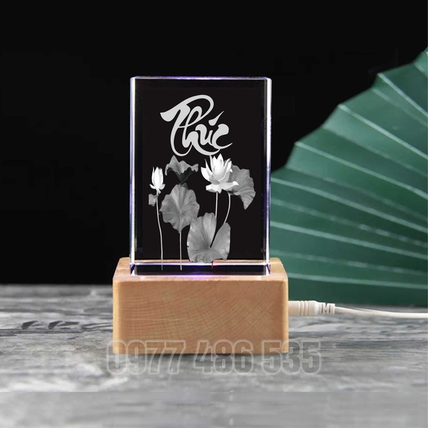 Pha Lê 3D Hoa Sen  Mẫu 26