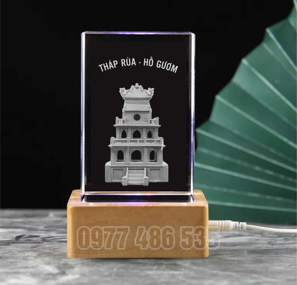 Pha Lê 3D Tháp Rùa